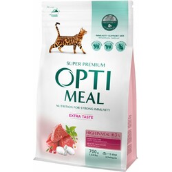 Корм для котів Optimeal високий вміст телятини сухий, 700 г. (4820215364683)