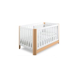 Ліжечко дитяче 138х76 см "JOE WHITE/NATURAL", колір  білий з натуральним, бук (JOE WHITE/NATURAL)