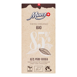 Шоколад чорний Munz какао боби з Перу органік 85%, 100 г (7613900085553)