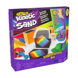 Набір піску для дитячої творчості - KINETIC SAND МЕГАФАБРИКА (4 кольори, 907 g, аксесуари) (71603)