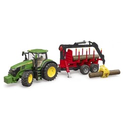 Машинка іграшкова - трактор John Deere з причіпом та маніпулятором (03154)