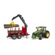 Машинка игрушечная - трактор John Deere с прицепом и манипулятором (03154)