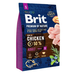 Brit. Сухой корм Premium Adult S для взрослых собак мелких пород со вкусом курицы 3 кг (526291)