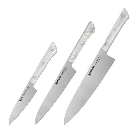 Набір кухонних ножів із 3-х предметів Samura Harakiri Acryl (SHR-0220AW)