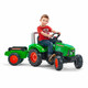Детский трактор на педалях Falk с прицепом зеленый  (2021AB)