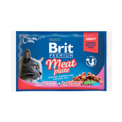 Brit. Premium Cat влажный корм Ассорти "Мясная тарелка" Упаковка: 400г (4 шт х 100 г)(8595602506262)