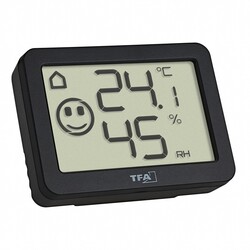 Термогигрометр цифровой TFA, индикатор уровня комфорта для 4 зон, черный, 55х15х40 мм (30505501)