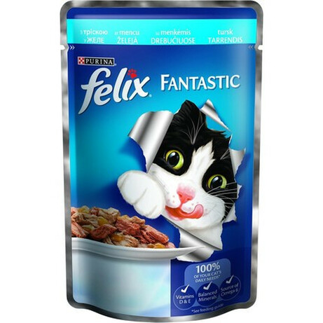 Felix. Корм для котов Fantastic с треской в желе 100г(7613035072589)