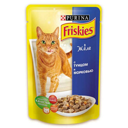 Friskies.  Корм Фрискас для взрослых кошек с тунцом и морковкой в желе (395818)