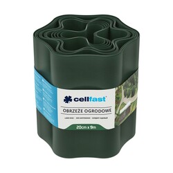 Стрічка газонна Cellfast, бордюрна, хвиляста, 20см x 9м, темно-зелена (30-023H)