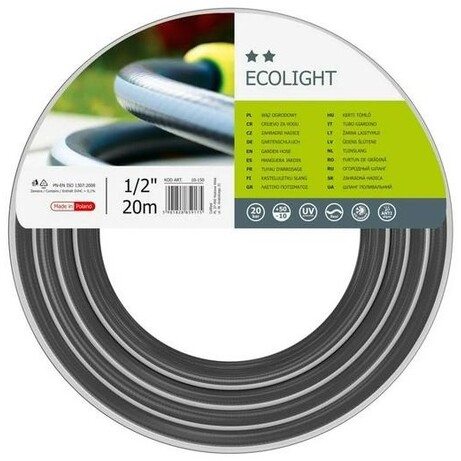 Шланг садовый Cellfast ECOLIGHT 1/2", 20м, 3-х слойный, до 20 Бар, -10…+50°C (10-150)