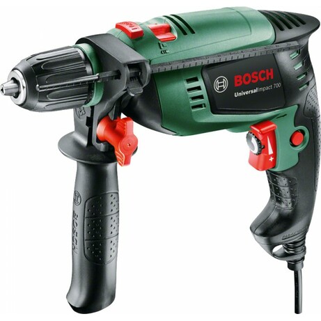 Дриль ударний Bosch UniversalImpact 700 X-line, 700Вт, БЗП, 1.7кг, набір свердлів та біт, кейс