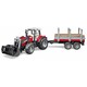 Машинка игрушечная - трактор Massey Ferguson с прицепом (02046)