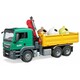 Машинка игрушечная – автомобиль MAN TGS с краном-манипулятором и контейнерами для стеклянных отходов