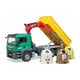 Машинка игрушечная – автомобиль MAN TGS с краном-манипулятором и контейнерами для стеклянных отходов