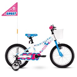 Велосипед Ghost POWERKID 16" ,бело-сине-розовый,  2021 (18PK1008)