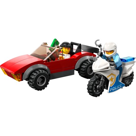 Конструктор LEGO City Переслідування автомобіля на поліцейському мотоциклі (60392)