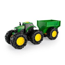 Іграшковий трактор John Deere Kids Monster Treads з причепом та великими колесами (47353)