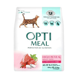 Optimeal. Корм для котов с высоким содержанием телятины сухой Optimeal 200 гр (4820215360173)