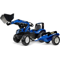 Детский трактор на педалях с прицепом и передним ковшом Falk 3090M (цвет - синий) (3090M)