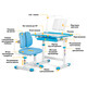 Комплект мебели Evo-kids (стол+стул+полка+лампа) BD-23 BL - столешница белая / цвет пластика голубой