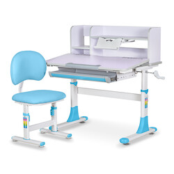Комплект меблів Evo-kids (стіл+стіл+полиця) BD-21 BL - стільниця світло-лілова / колір пластику блакитний