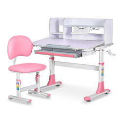 Комплект мебели Evo-kids (стол+стул+полка) BD-22 PN - столешница светло-лиловая / цвет пластика роз