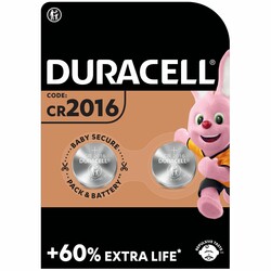 Специализированная литиевая батарейка типа «таблетка» Duracell 2016 3V (DL2016/CR2016), 2 шт. (5736)