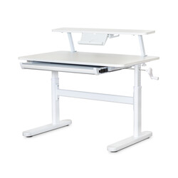 Дитячий стіл ErgoKids TH-210 з полицею S50 XL White (арт.TH-210 W + BD-S50 XL)