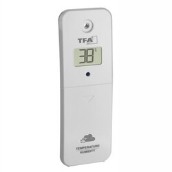 Датчик температури/вологості TFA "VIEW" до безпровідних метеостанцій, 868 МГц, білий, 50x18x145 мм