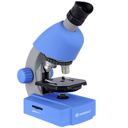 Мікроскоп Bresser Junior 40x-640x Blue з набором для дослідів та адаптером для смартфона (8851300WXH