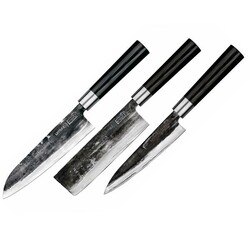 Набір з 3-х кухонних ножів (універсальний, Накірі, Сантоку) Samura "Super 5" (SP5-0220)