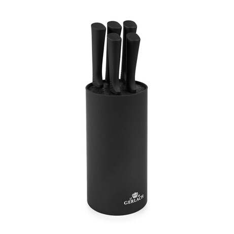 Набір з 5 кухонних ножів та підставки Gerlach Smart Black (5901035506817)