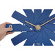 Часы настенные TFA дизайнерские в наборе, бесшумный механизм «Sweep», синий, 400x37x400 мм.