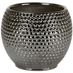 Кашпо для цветов, Mercury, керамика, 18“, серебряно-черный (62218)
