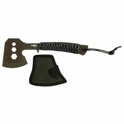 Топор туристический Neo Tools, 26см, лезвие 8см, 3Cr13, ручка из паракорда, нейлоновый чехол(63-118)