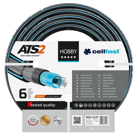 Шланг садовый Cellfast HOBBY ATS 3/4'', 50м, 6 слоев, до 30 Бар, -20…+60°C (16-221)