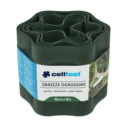 Стрічка газонна Cellfast, бордюрна, хвиляста, 15см x 9м, темно-зелена (30-022H)