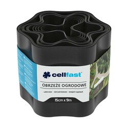 Стрічка газонна Cellfast, бордюрна, хвиляста, 15см x 9м, чорна (30-032H)