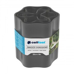 Стрічка газонна Cellfast, бордюрна, хвиляста, 20см x 9м, графіт (30-053)