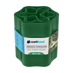 Стрічка газонна Cellfast, бордюрна, хвиляста, 20см x 9м, зелена (30-003H)