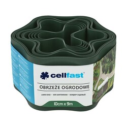 Стрічка газонна Cellfast, бордюрна, хвиляста, 10см x 9м, темно-зелена (30-021H)