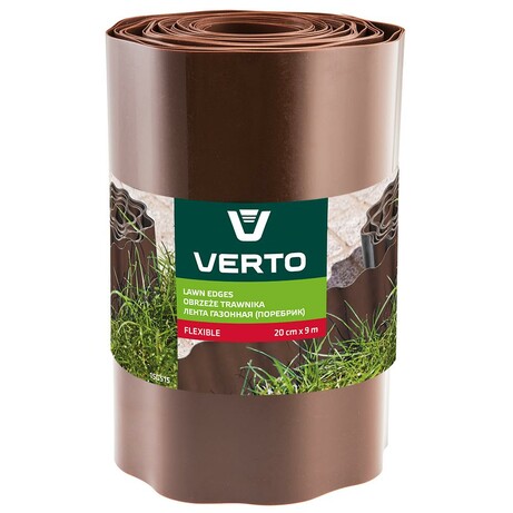 Стрічка газонна Verto 20 cm x 9 m, коричнева (15G515)