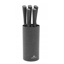 Набір з 5 кухонних ножів та підставки Gerlach Smart Granit (5901035502864)