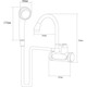 Кран-водонагрівач проточний JZ 3.0кВт 0.4-5бар для ванни гусак настінний вухо AQUATICA JZ-7C141W
