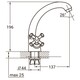 Змішувач PL 1/2" для кухні гусак короткий вухо на гайці AQUATICA PL-4B355C (9777100)