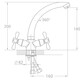 Смеситель s70 ½" для кухни гусак вращающийся на шпильке TAU VD-5B361C (9870130)