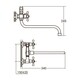 Смеситель PM 1/2" для ванны гусак изогнутый дивертор встроенный картриджный AQUATICA PM-2C457C (9780