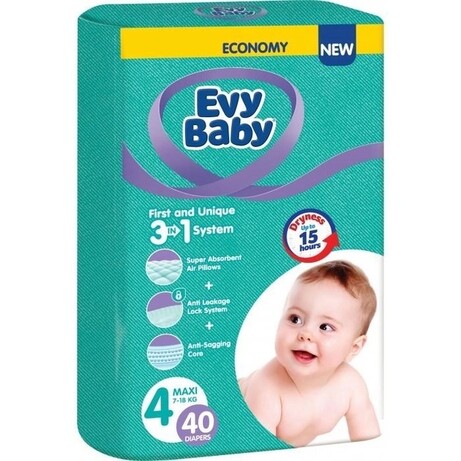 Детские подгузники Evy Baby 4 (7-18) кг 40шт (8690506520304)