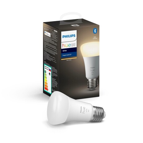 Умная лампа Philips Hue Single Bulb E27, 9W(60Вт), 2700K, White, Bluetooth, димируемая